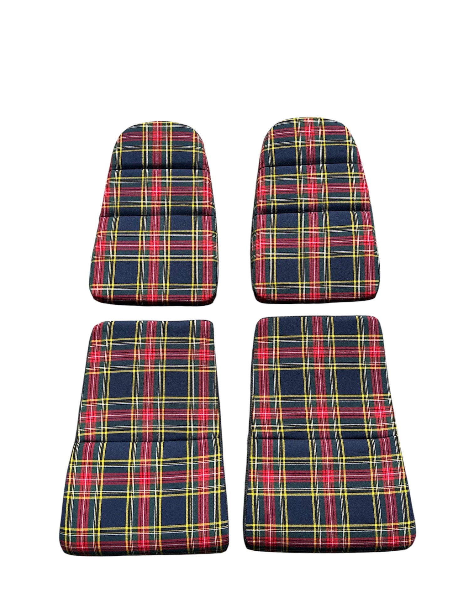Complete set of fixed 918 Porsche seat inserts and foams - MacBeth Modern Tartan