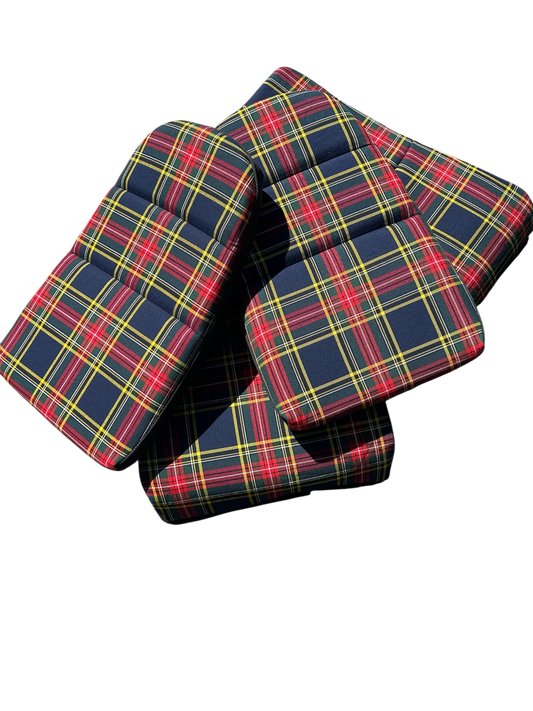Complete set of fixed 918 Porsche seat inserts and foams - MacBeth Modern Tartan