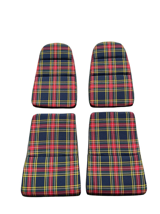 Complete set of fixed 918 Porsche seat inserts and foams - MacBeth Modern Tartan