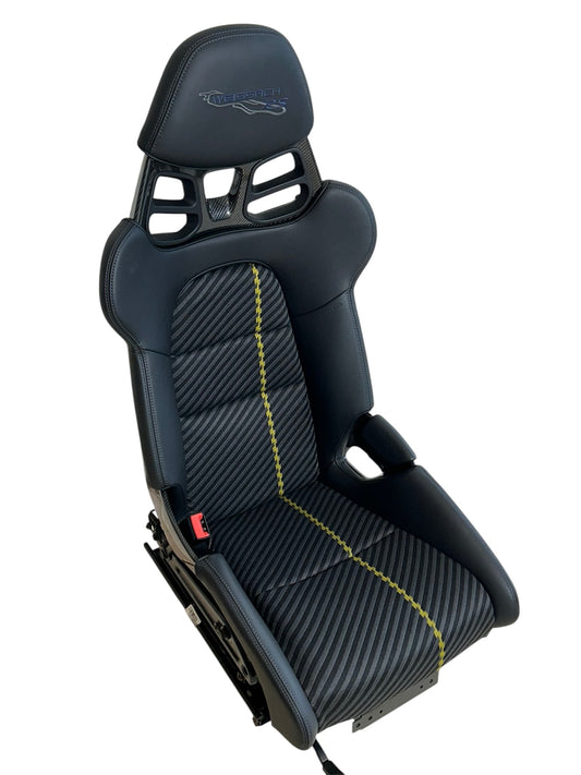 Seat insert cover set for fixed Porsche 918 carbon bucket seats - Yellow striped Carbon