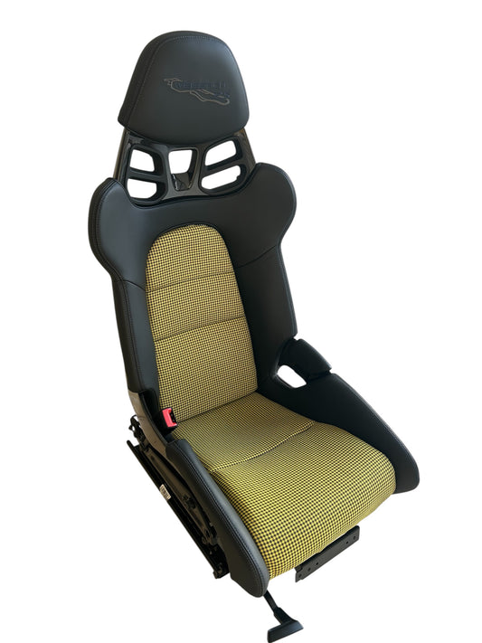 Seat insert cover set for fixed Porsche 918 carbon bucket seats - Yellow Houndstooth