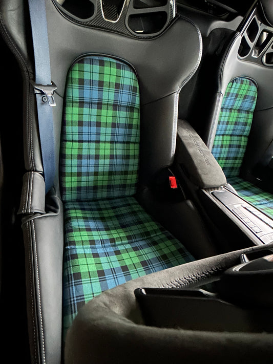 Porsche 918 (fixed) seat insert cover set - Campbell Clan tartan