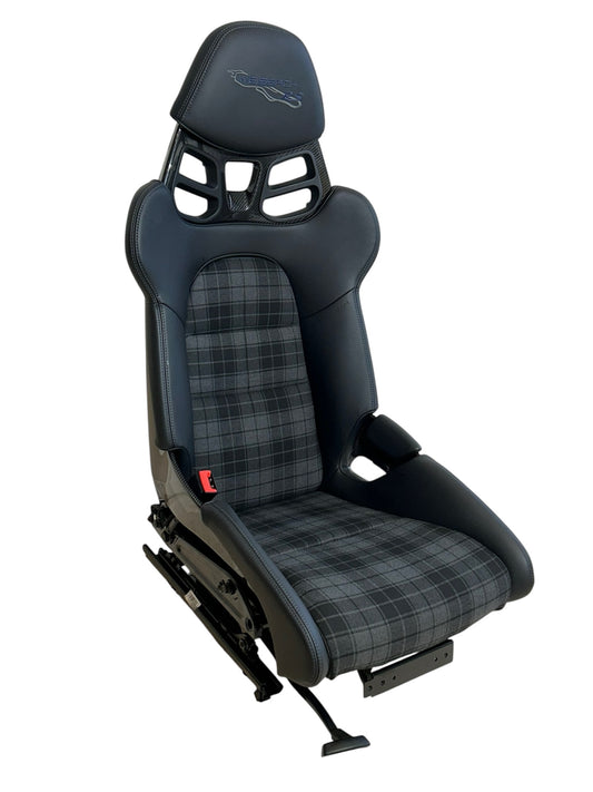 Seat insert cover set for fixed Porsche 918 carbon bucket seats - Grey Highlander