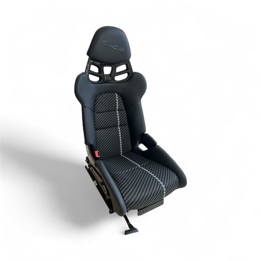 Seat insert cover set for fixed Porsche 918 bucket seats - Grey striped carbon