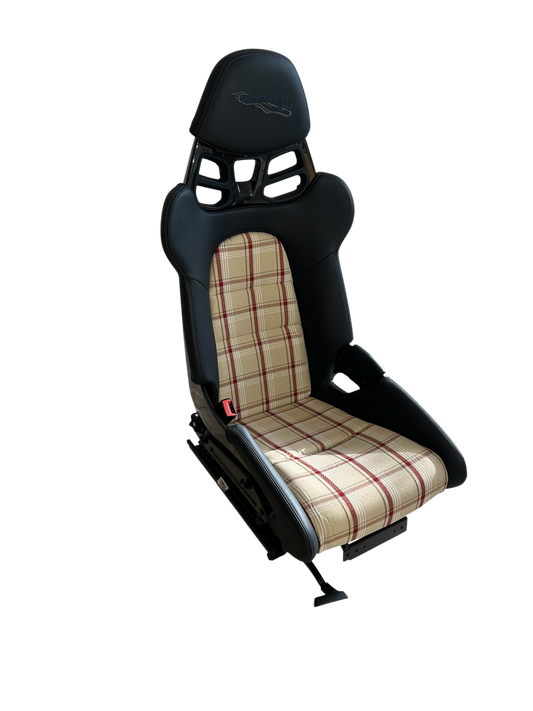 Seat insert cover set for fixed Porsche 918 carbon bucket seats - Ivory Tartan