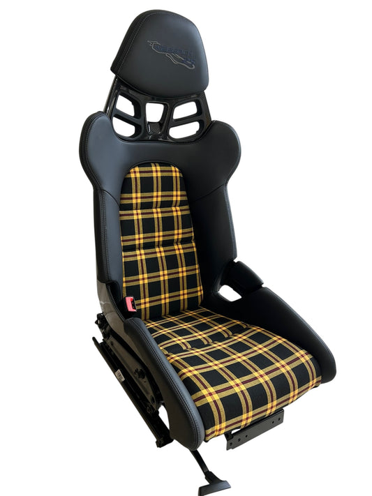 Seat insert cover set for fixed Porsche 918 carbon bucket seats - Litchfield Tartan
