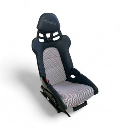 Seat insert cover set for fixed Porsche 918 carbon bucket seats - Red infused Houndstooth